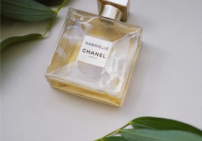 Cropped image of a perfume